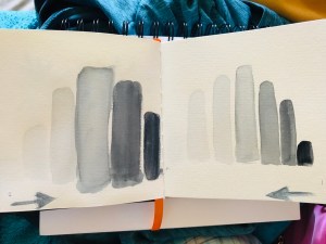 value study on watercolor paper