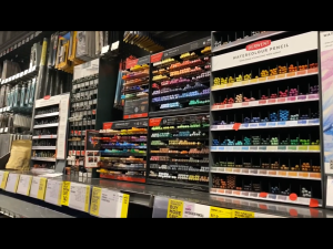 The pencil aisle in Blick Art Materials in DC